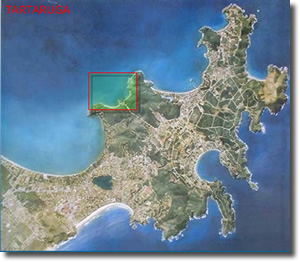 Mapa de ubicacin de la Playa Tartaruga en Bzios - Brasil